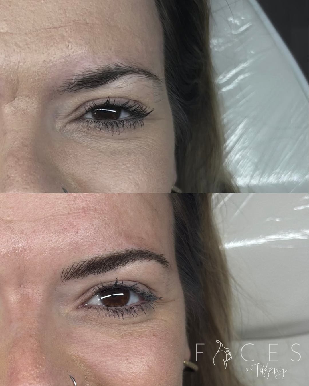 Natural eyebrow permanent makeup transformation